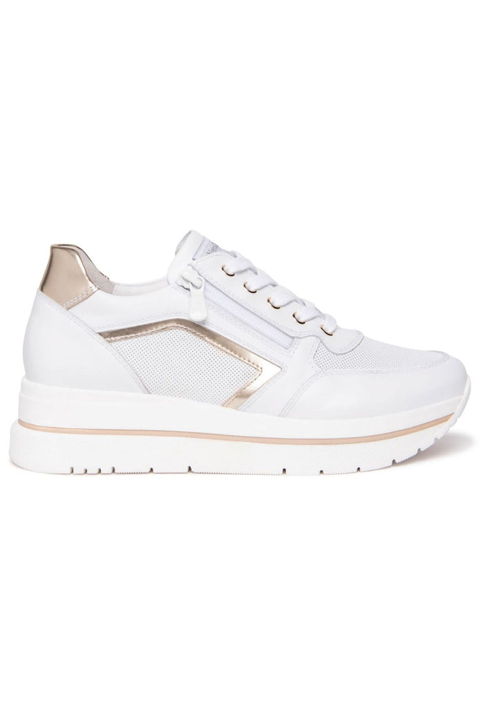 Nero Giardini Sneaker Lederimitat/Textil Weiß/Gold