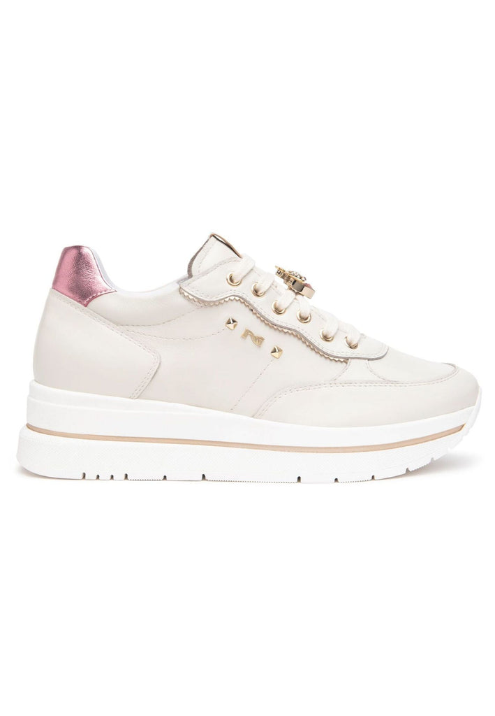 Nero Giardini Sneaker Lederimitat/Textil Weiß/Pink