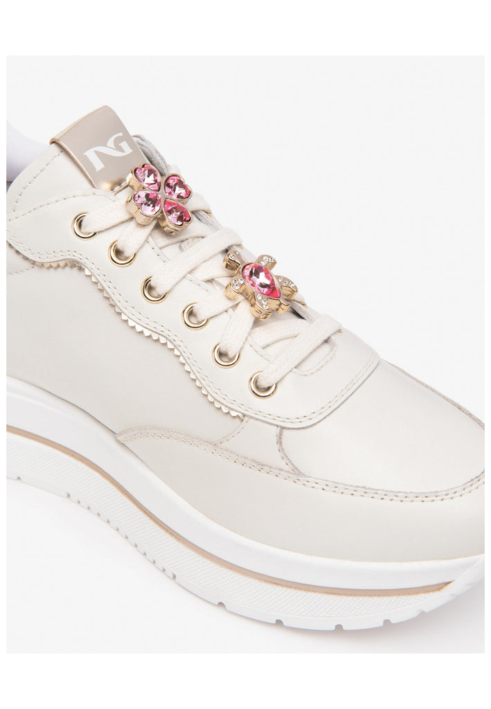 Nero Giardini Sneaker Lederimitat/Textil Weiß/Pink