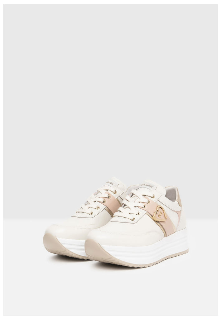 Nero Giardini Sneaker Lederimitat Weiß/Pink