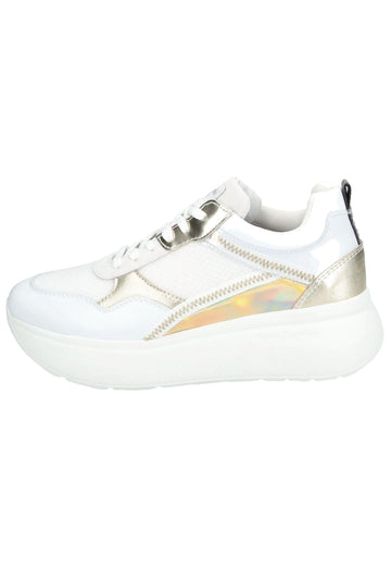 Sneaker Nero Giardini Sneaker Leder/Textil Weiß/Gold