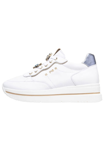 Sneaker Nero Giardini Sneaker Lederimitat/Nylon Weiß Kombi