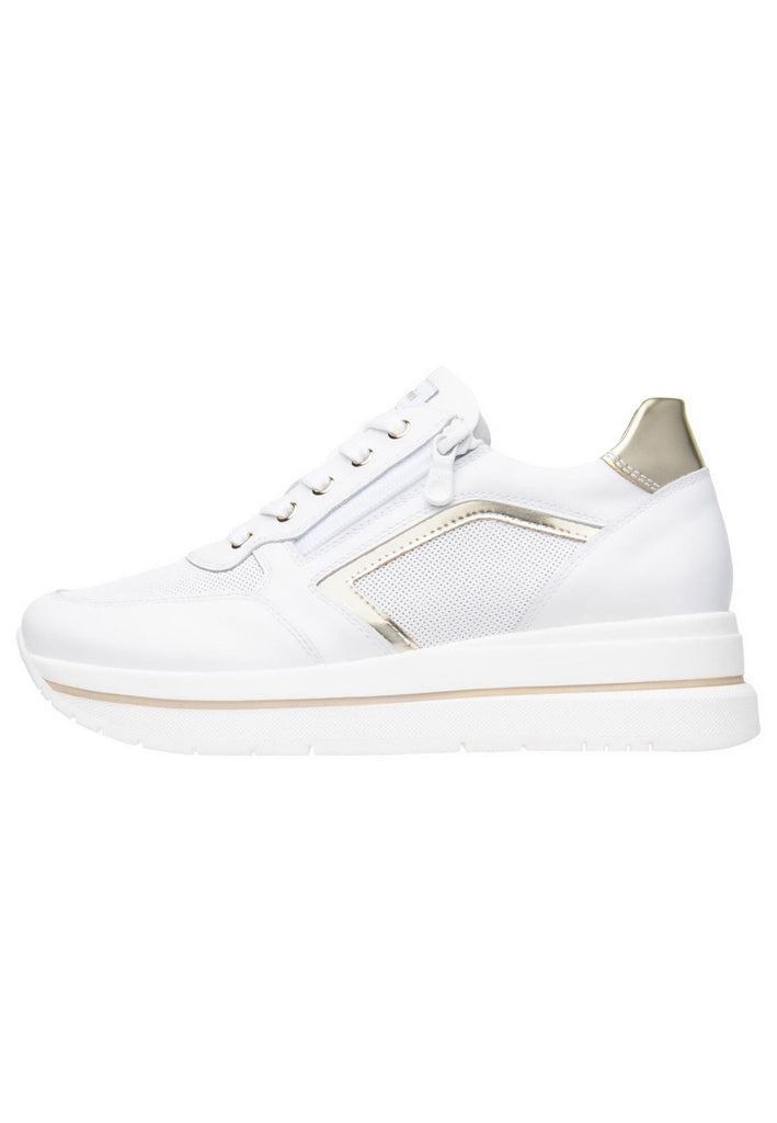 Sneaker Nero Giardini Sneaker Lederimitat/Textil Weiß/Gold