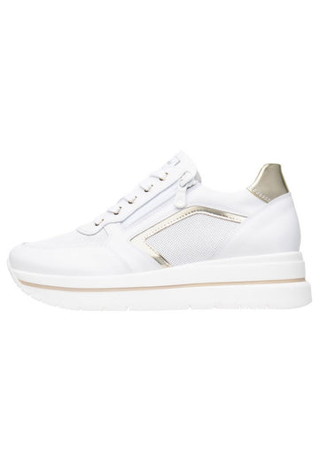 Sneaker Nero Giardini Sneaker Lederimitat/Textil Weiß/Gold