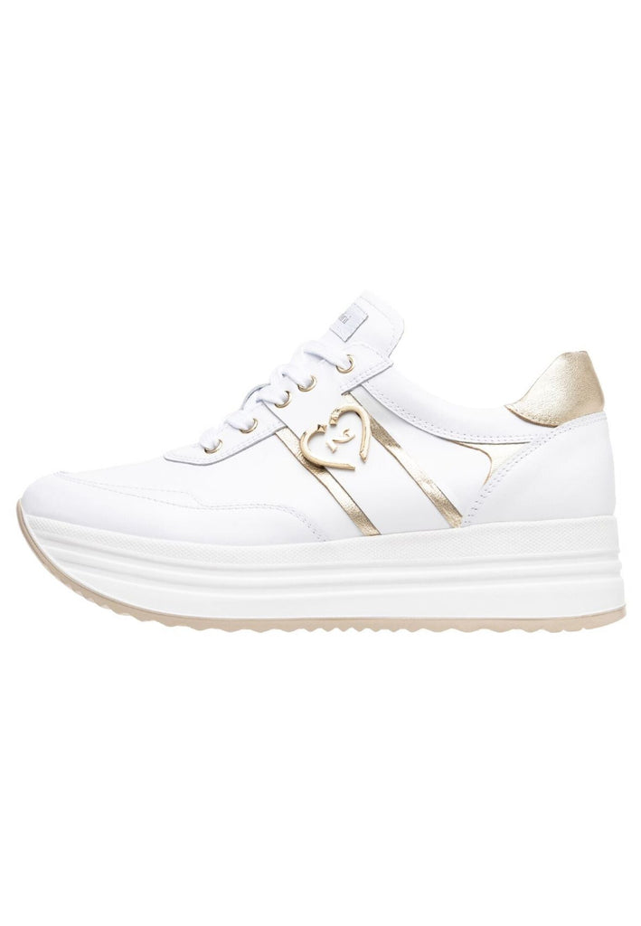 Sneaker Nero Giardini Sneaker Lederimitat Weiß/Gold