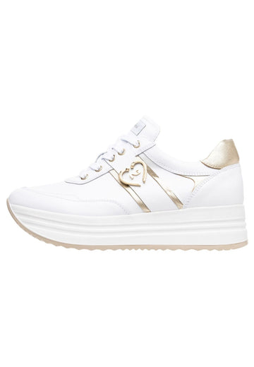Sneaker Nero Giardini Sneaker Lederimitat Weiß/Gold