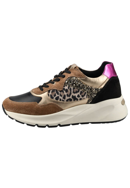 Nero Giardini Sneaker Veloursleder/Textil Braun/Gold