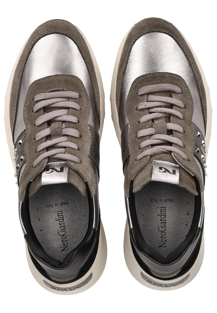 Nero Giardini Sneaker Veloursleder/Textil Grau/Schwarz
