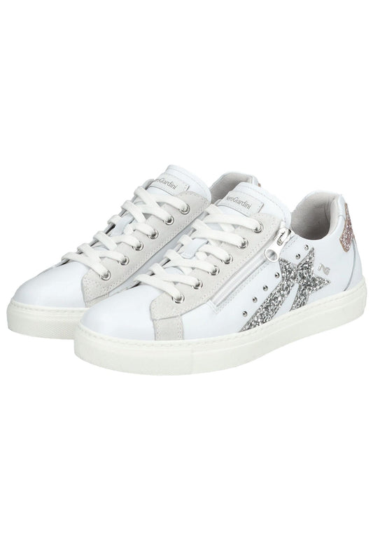 Nero Giardini Sneaker Veloursleder/Textil Weiß/Silber