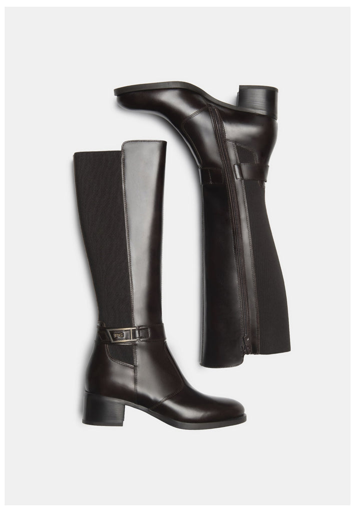 Nero Giardini Stiefel Leder/Textil Dunkelbraun