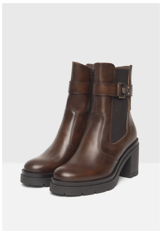 Nero Giardini Stiefelette Leder/Textil Dunkelbraun