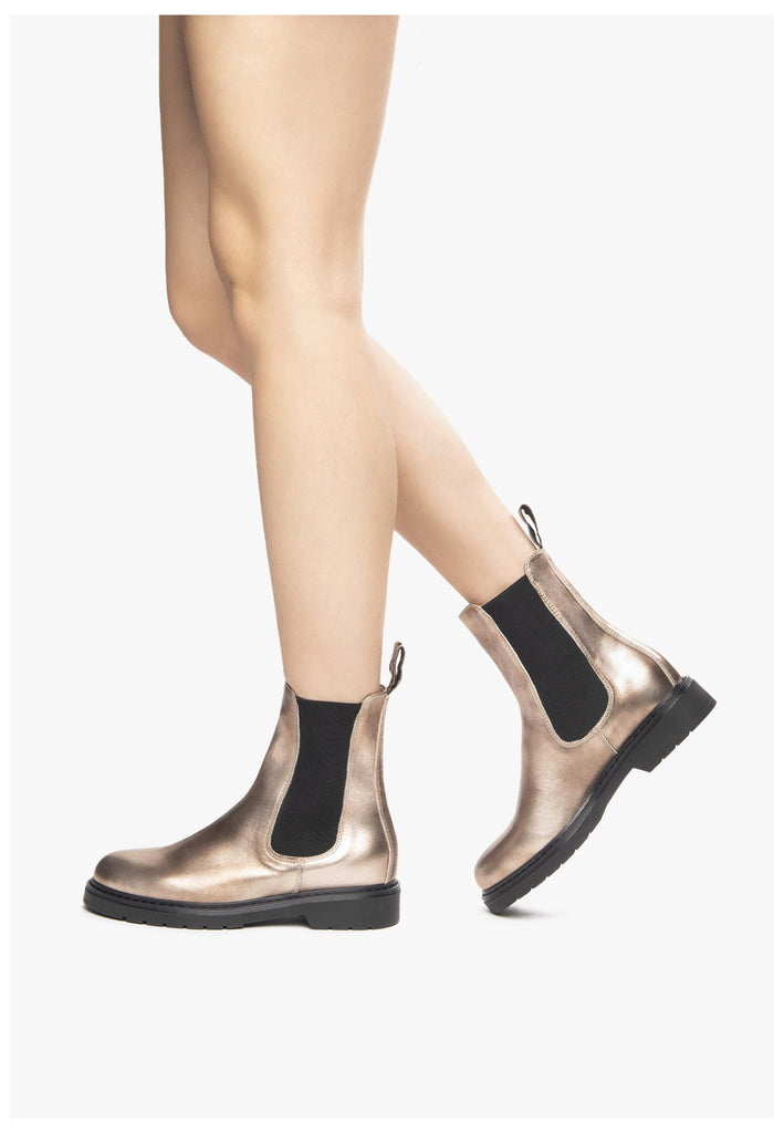 Nero Giardini Stiefelette Leder/Textil Gold