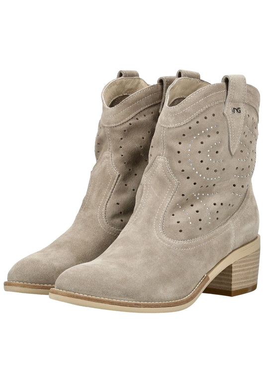 Nero Giardini Stiefelette Veloursleder Beige