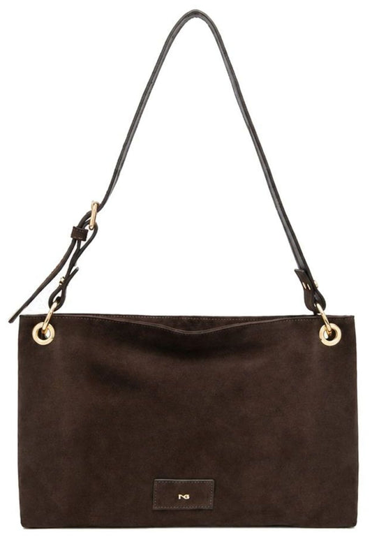 Nero Giardini Taschen Veloursleder Dunkelbraun