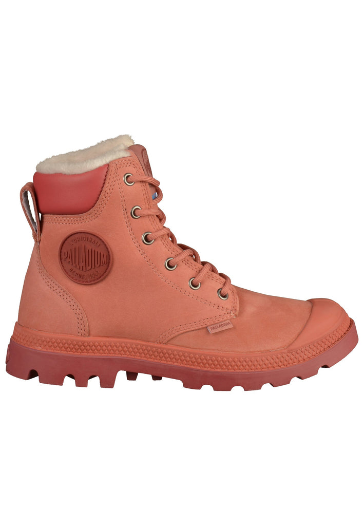 Palladium Stiefelette Leder Dunkelrosa