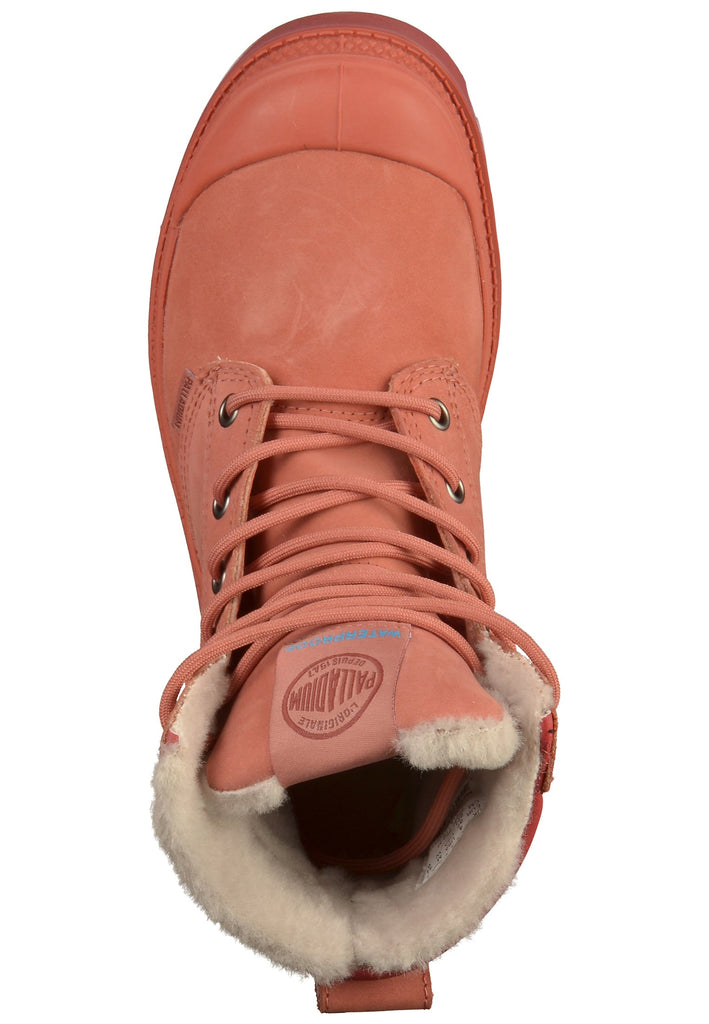 Palladium Stiefelette Leder Dunkelrosa