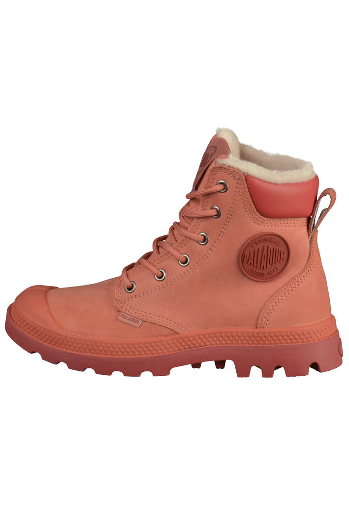 Palladium Stiefelette Leder Dunkelrosa