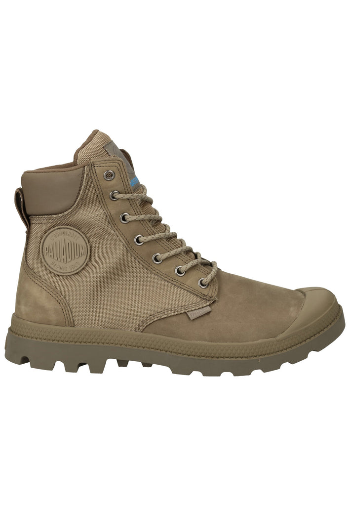 Palladium Stiefelette Leder/Textil Grau/Braun