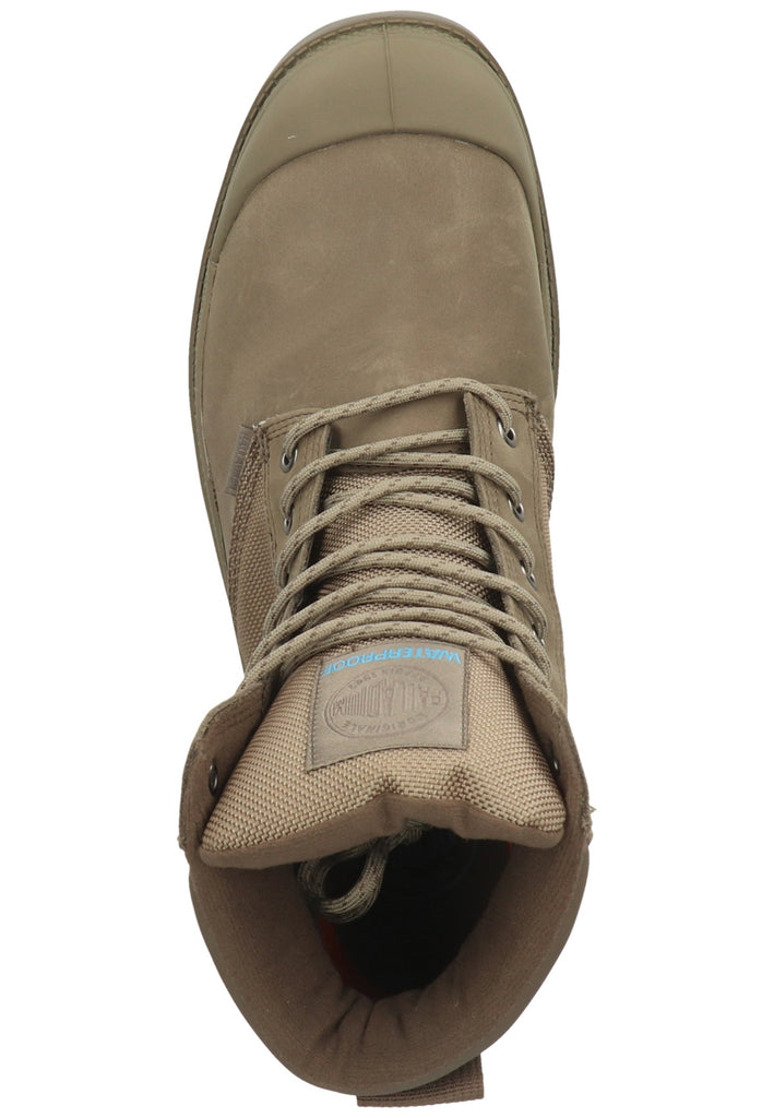 Palladium Stiefelette Leder/Textil Grau/Braun