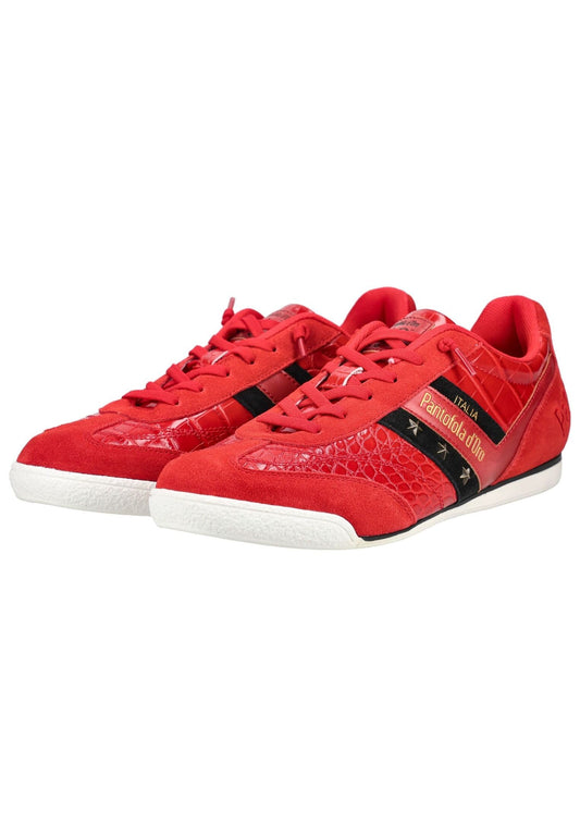 Pantofola d Oro Sneaker Lederimitat Rot/Schwarz