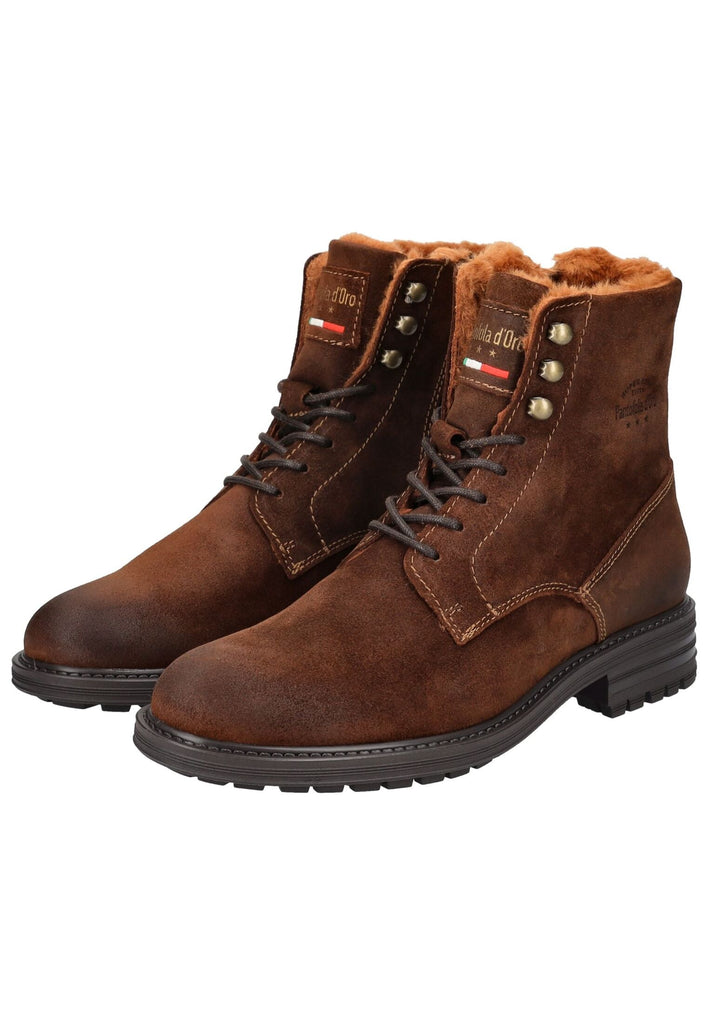 Pantofola d Oro Stiefelette Veloursleder Rotbraun Warmfutter