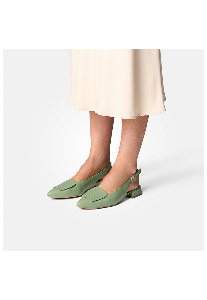 Paul Green Ballerinas Glattleder Grün