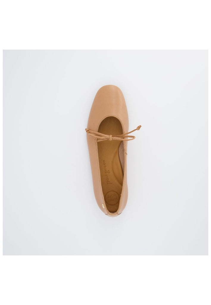 Paul Green Ballerinas Glattleder Hellbraun