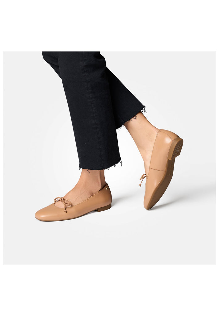 Paul Green Ballerinas Glattleder Hellbraun