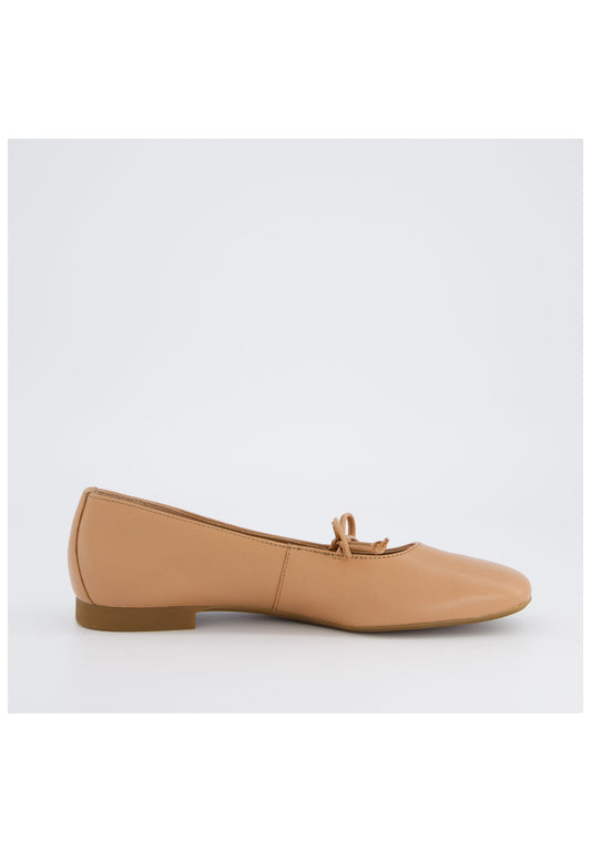 Paul Green Ballerinas Glattleder Hellbraun
