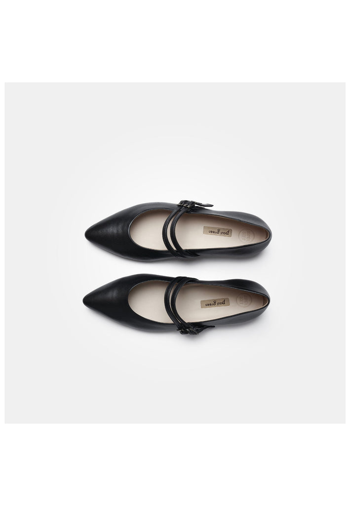 Paul Green Ballerinas Glattleder Schwarz
