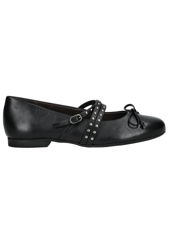 Paul Green Ballerinas Glattleder Schwarz