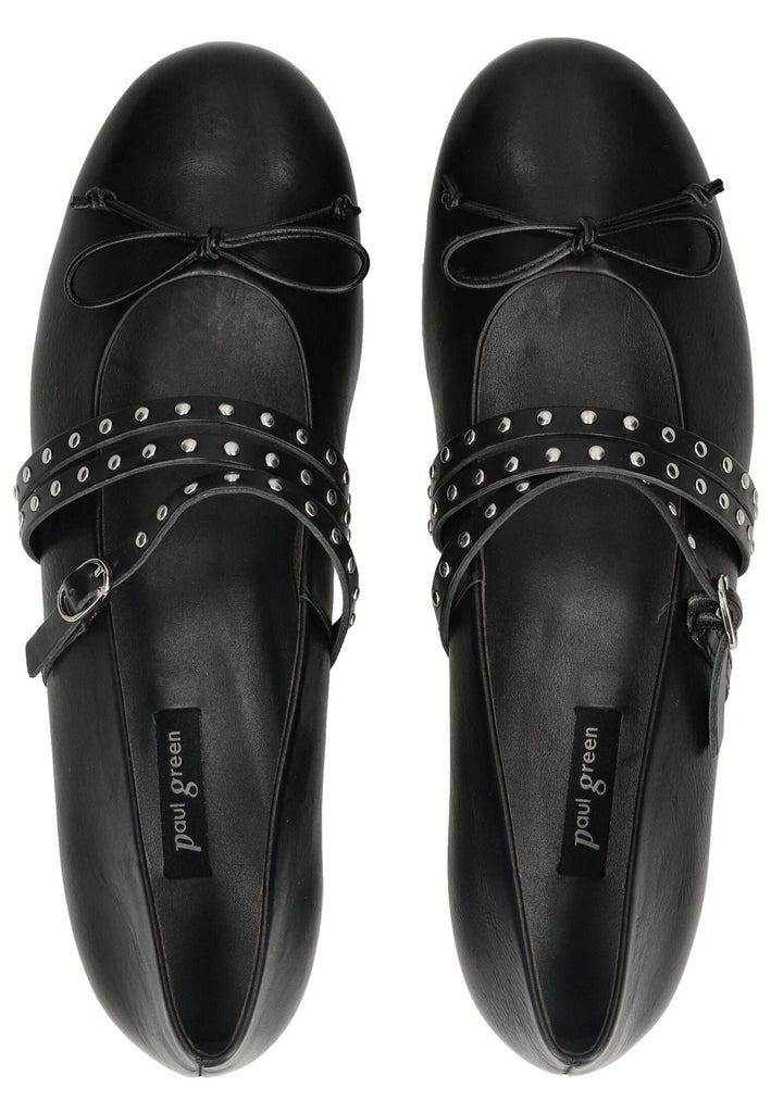 Paul Green Ballerinas Glattleder Schwarz
