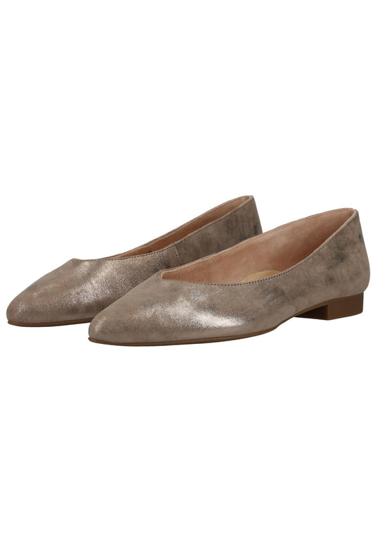 Paul Green Ballerinas Leder Champagne