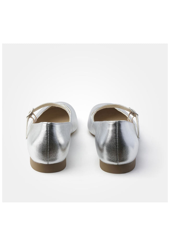 Paul Green Ballerinas Leder Metallic Silver