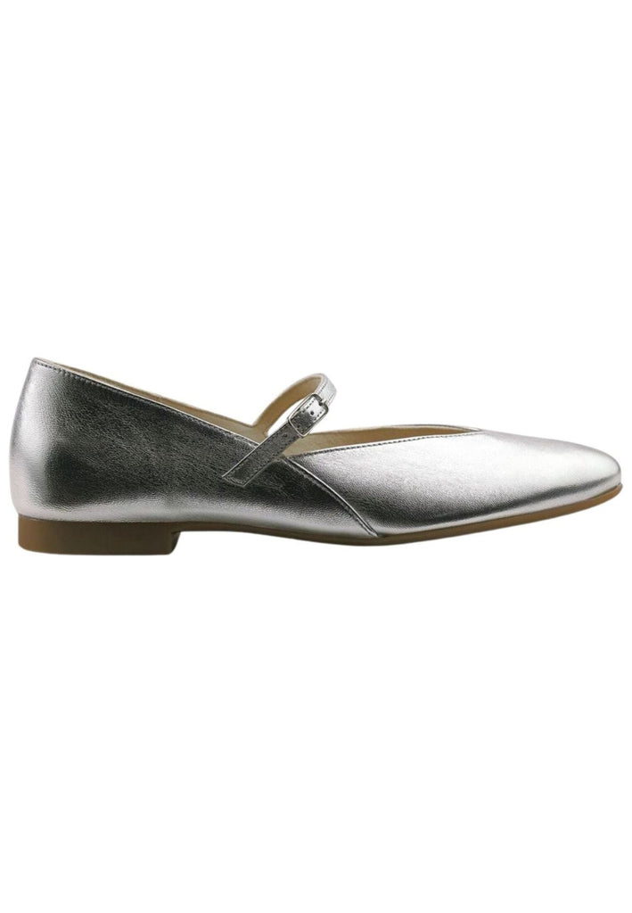 Paul Green Ballerinas Leder Metallic Silver