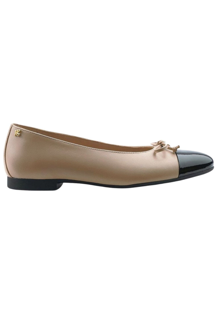 Paul Green Ballerinas Leder Schwarz/Beige