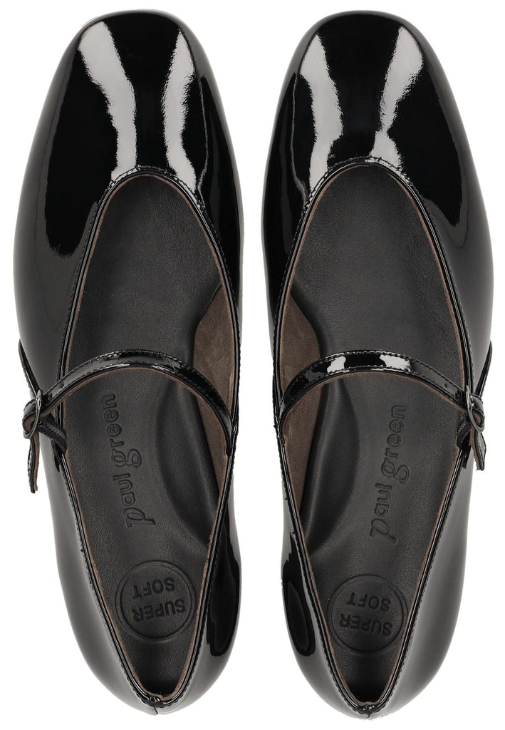 Paul Green Ballerinas Leder Schwarz Lack