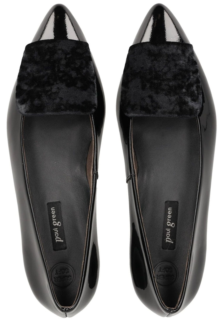 Paul Green Ballerinas Leder Schwarz Lack