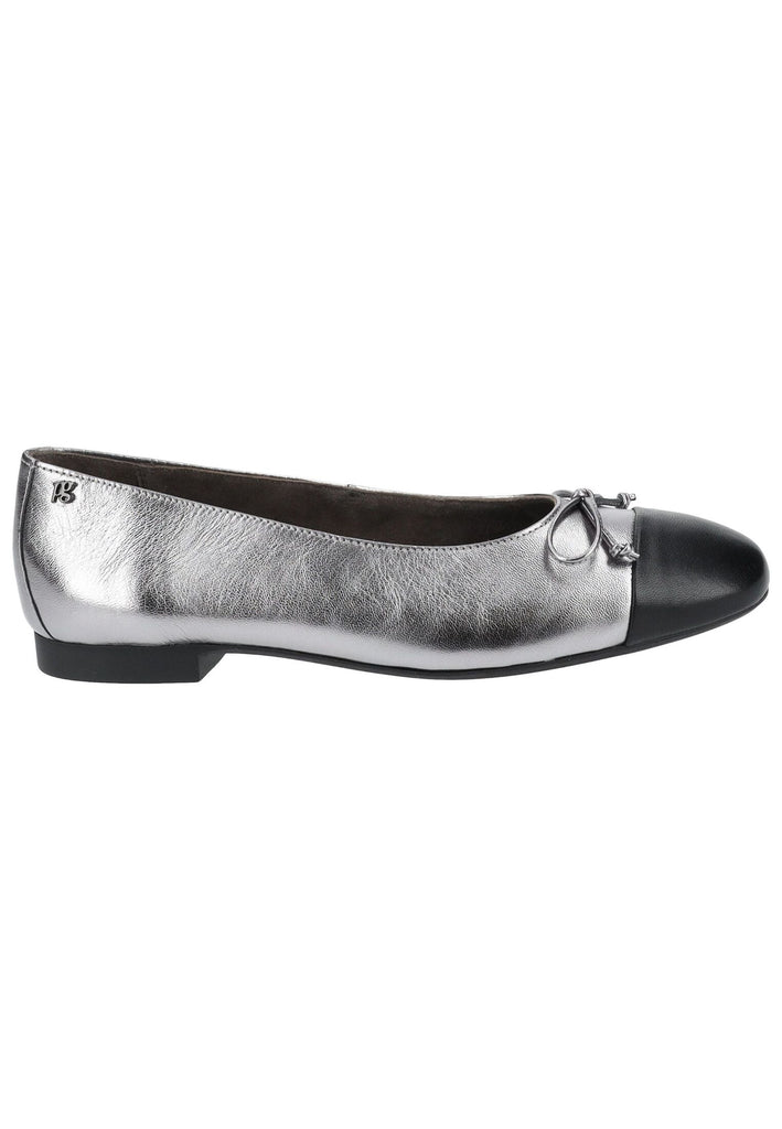 Paul Green Ballerinas Leder Silber/Schwarz