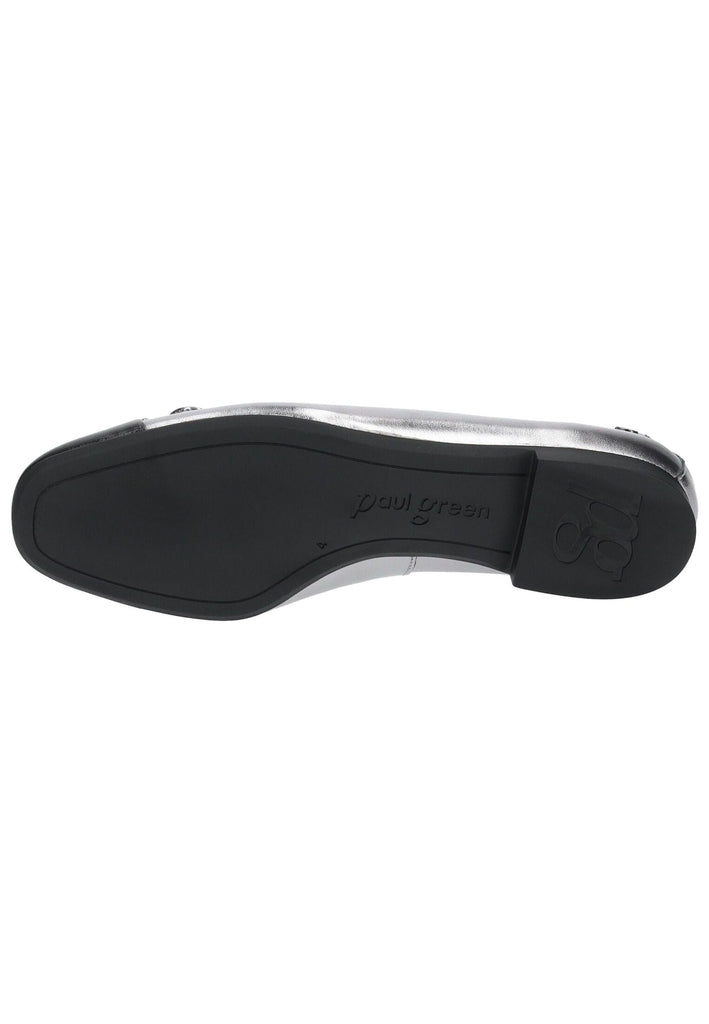 Paul Green Ballerinas Leder Silber/Schwarz