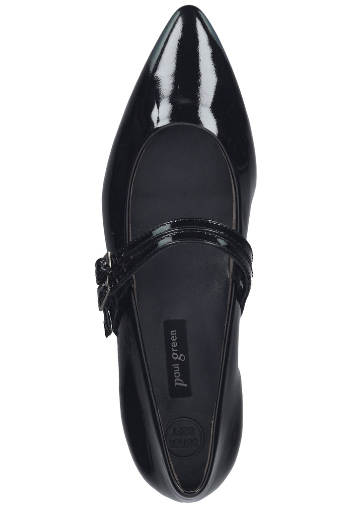 Paul Green Ballerinas Leder/Textil Schwarz Lack