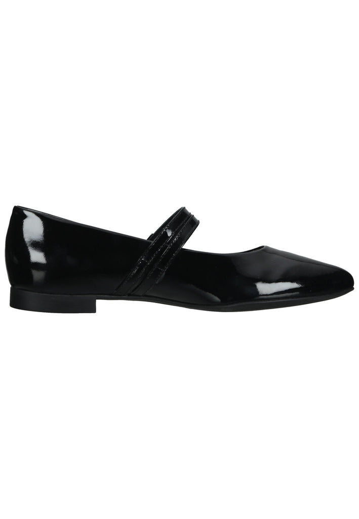 Paul Green Ballerinas Leder/Textil Schwarz Lack