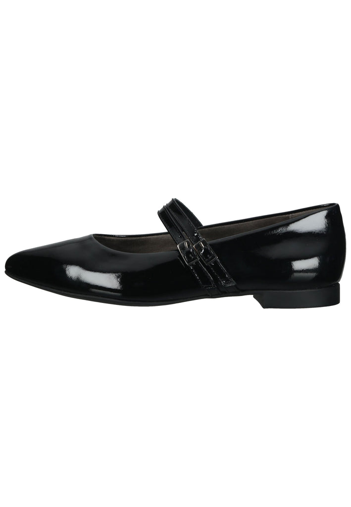 Paul Green Ballerinas Leder/Textil Schwarz Lack