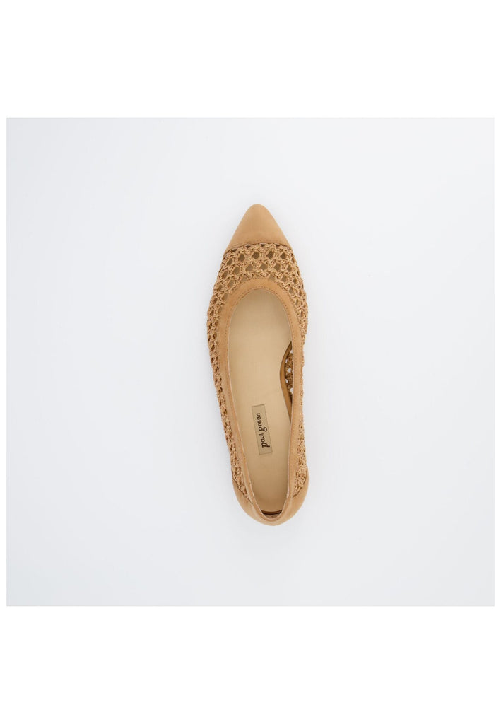 Paul Green Ballerinas Nubukleder/Textil Braun