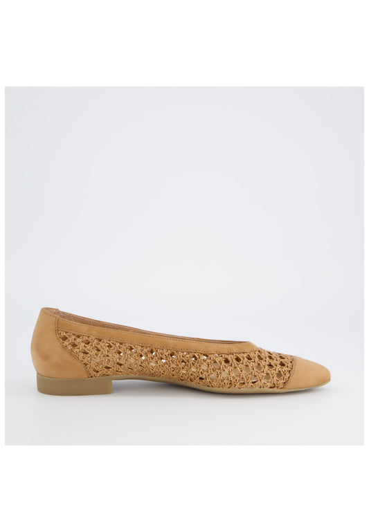 Paul Green Ballerinas Nubukleder/Textil Braun