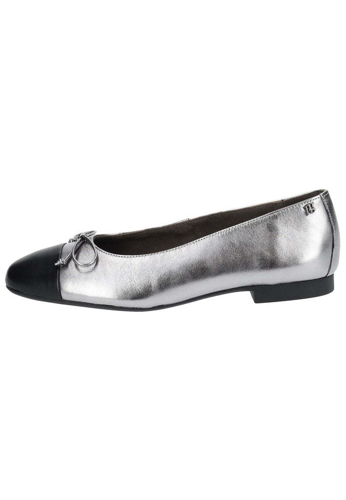 Ballerinas Paul Green Ballerinas Leder Silber/Schwarz