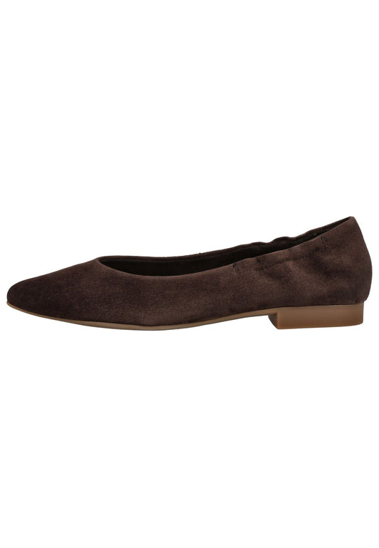Paul Green Ballerinas Veloursleder Dunkelbraun