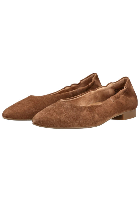 Paul Green Ballerinas Veloursleder Hellbraun