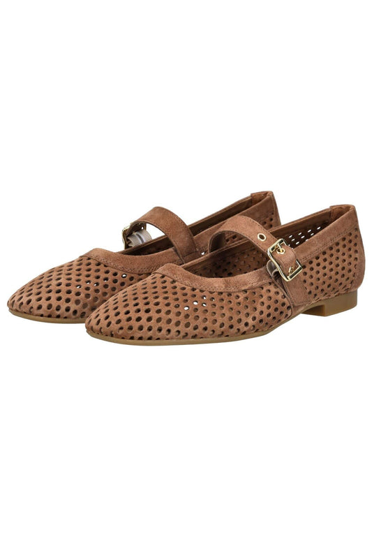 Paul Green Ballerinas Veloursleder Nut