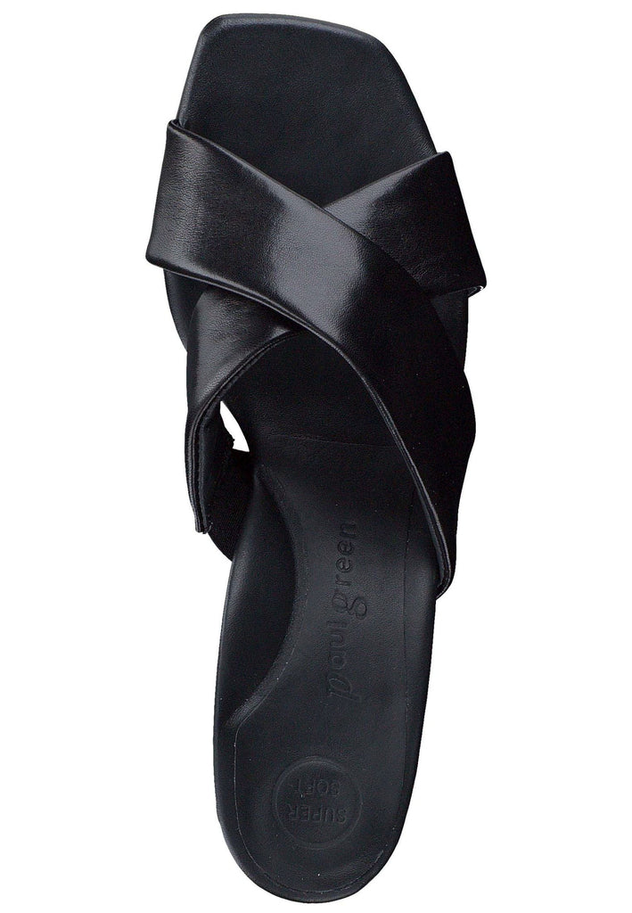 Paul Green Pantoletten Glattleder Schwarz